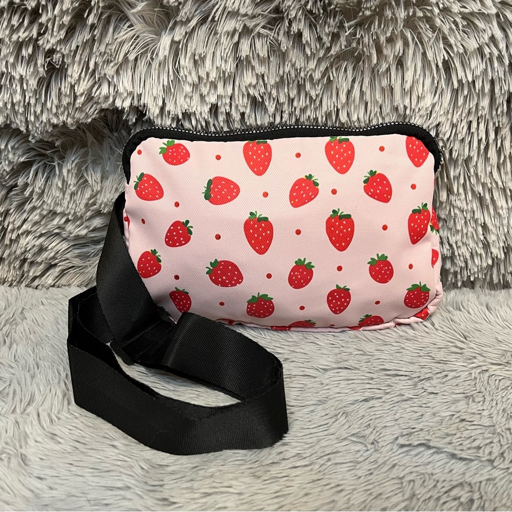 Strawberry Print Belt Bag